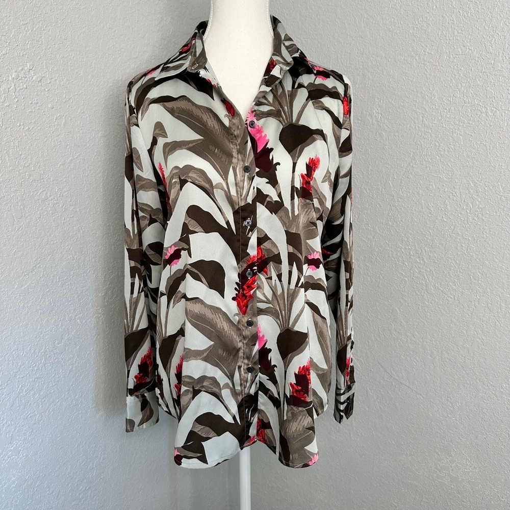 Banana Republic Dillon Shirt Tropical‎ pattern button down Women's size S